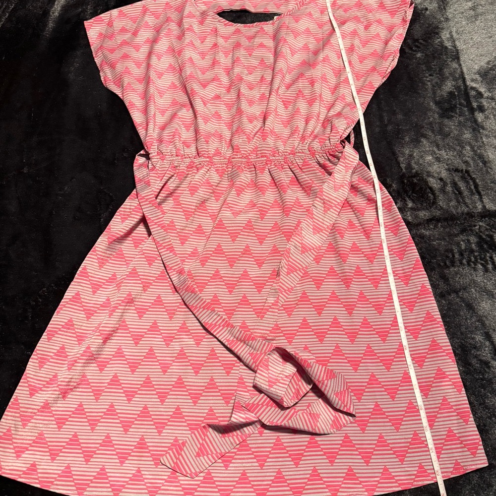 Pink Wrap Sundress with Tie Front and Cap Dolman Sleeves